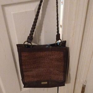 Miche Brown Woven Panel Tote